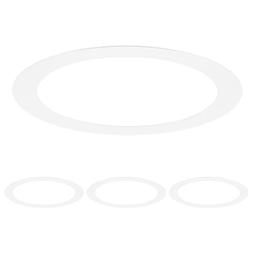 M METERXITY 4-Pack Goof Rings for 3 Inch Recessed Lights, 2.8" ID 3.6" OD Durable Steel Trim Ring Flush Mount Matte White Can Light Trim Ring Cover for Ceiling Can Downlights