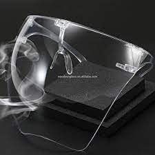 Adaamya HD Vision (No Blur vision) Protective Face Shield Full Cover Visor Glasses (Anti-Fog/Reusable/Scratch resistant) Unisex Protective shield