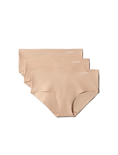 Calvin Klein Women's Invisibles Seamless Hipster Panties, 3 Pack, Light Caramel/Light Caramel/Light Caramel, Small