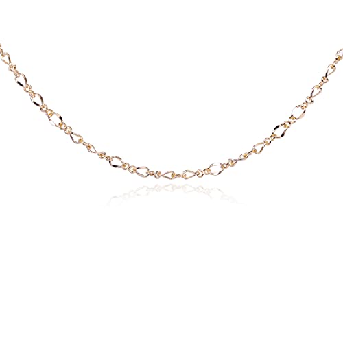 JOE FOREMAN 100CM Brass with 14K Gold Filled 1.8mm Handmade Twist Figaro Link Chain Chains for Jewelry Making Findings 39 Inches