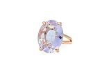Anemone Jewelry Cocktail Tanzanite Anello - Dichiarazione Anello in Oro 14k - Anelli Ovali Alla Moda per Donne per il Fidanzamento, Compleanno, Regalo di Anniversario di Matrimonio per Lei