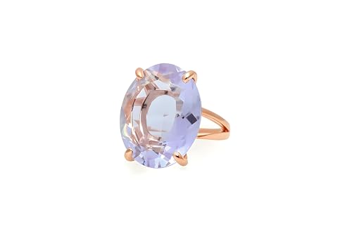 Anemone Jewelry Anillo de Tanzanita de Cóctel   Declaración Anillo de Oro de 14k   Anillos Ovalados de Moda para Mujeres para Compromiso, Cumpleaños, Aniversario de Bodas, Regalo para Ella