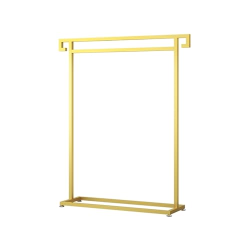 Perchero de pie de metal dorado para ropa, organizador de ropa redondo para minoristas y almacenamiento en el hogar, 150 x 43 x 160 cm, solución de exhibición de moda elegante y duradera