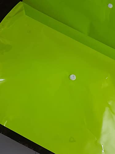 Image of Aakshita Enterprises Document File Bag, Envelope Holder Storage Case, Snap Button, Clear Plastic Container for Papers, Stationery - 6 Pack Color Leman Size 9 x 12 INCH