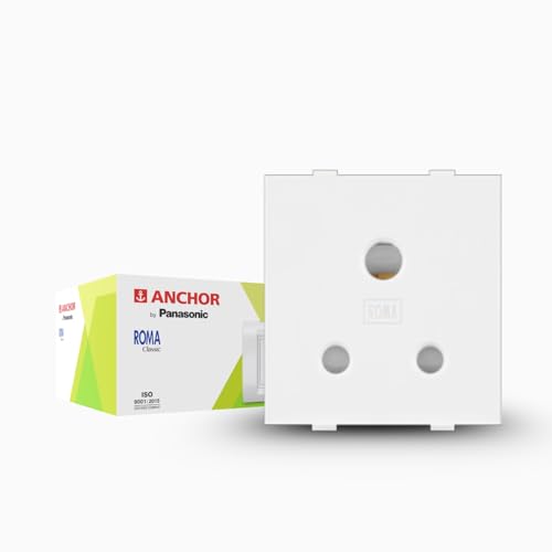 Image of Anchor by Panasonic Roma Classic 6 amp 3 Pin Socket, ISI Marked 6A Socket (White, 21102)