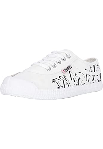 Kawasaki Mixte Graffiti Canvas Shoe Sneakers Basses, 1002 White, 42 EU