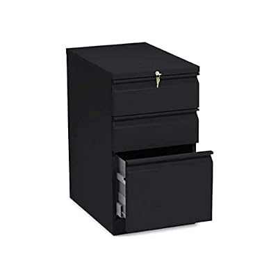 HON Brigade Mobile Pedestal | 2 Box / 1 File Drawer | Radius Pull | 15"W | Black Finish