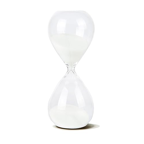 Hourglass, HoveBeaty Hand-Blown Sand Timer Set for Time Management 15 Minutes Durable Glass Construction (15 min, White)