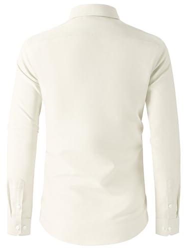 Grade 3.5 Wrinkle-Resistant Men's Lightweight Oxford Dress Shirts Long Sleeve Business Casual Pocket Shirt2