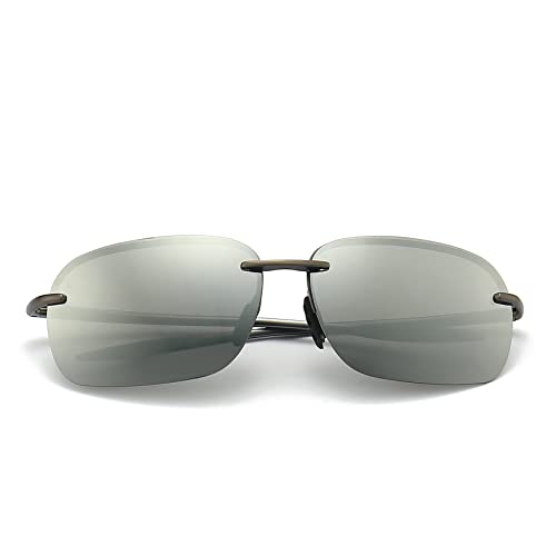 FONHCOO Polarized Sports Sunglasses UV Protection for Men Women Rimless Frame for Cycling Fishing Driving3