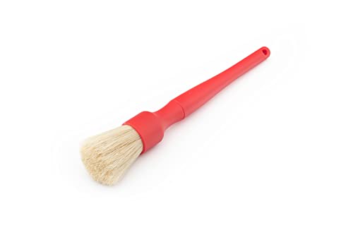 【国内正規品】Detail Factory (ディテールファクトリー)ボアヘア ディテーリング ブラシ ロング 24㎝- インテリア、エクステリア ディテーリング用のヘビークリーニングブラシ レッド