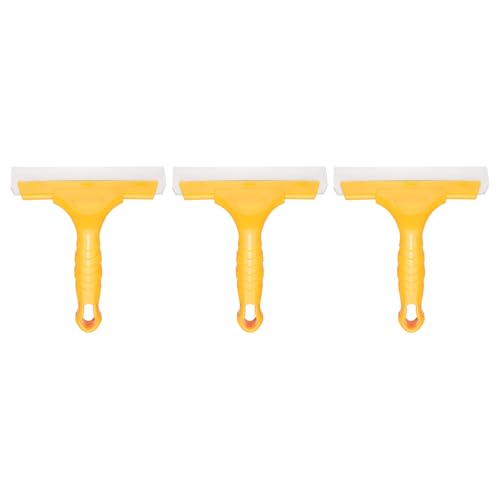 HARFINGTON 3pcs Squeegee 6 Inch Length Auto Water Blade Shower Squeegee with Non-Slip Handle for Car Windshield Window Cleaner Glass Door, Yellow