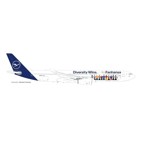 Maquette Avion Herpa 1/500 Lufthansa A330 Fanhansa D-AIKQ Modèle Réduit Métal