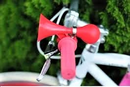 IndiaLot Bicycle Bike Cycling Air Horn Hooter with Wind Wheel Classic Handlebar Ring Modern Design Loud Bike Bell Plastic Air Horn Bicycle Bell Alarm Bicycle Accessories (Color May Vary)