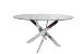 Produktbild ambiato Tisch Rund 120cm oder 140cm Chrom Gestell Glasplatte Esstisch Küchentisch Bürotisch (120cm)