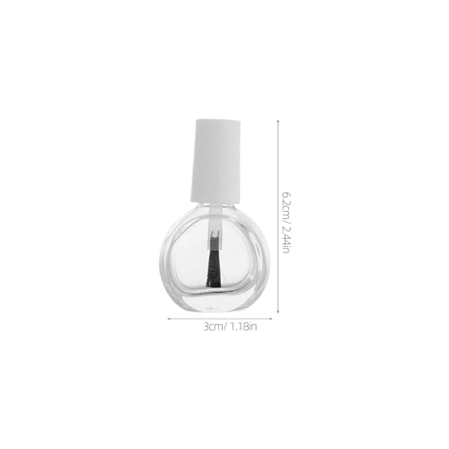 Frascos vacíos de esmalte de uñas de vidrio transparente de 10 ml con pincel integrado 3