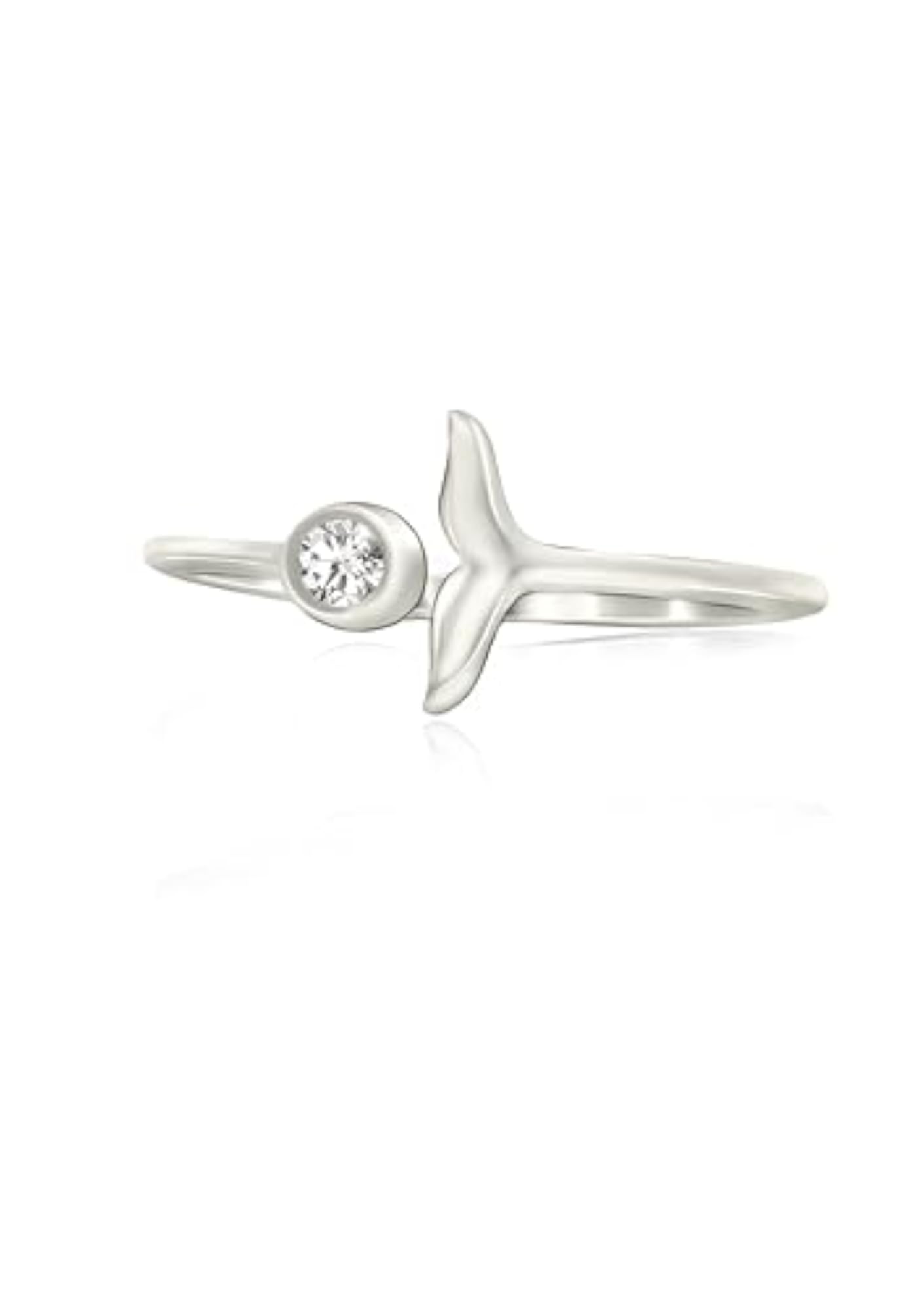 Sterling Silver Dolphin Adjustable Ring, Gift for Her