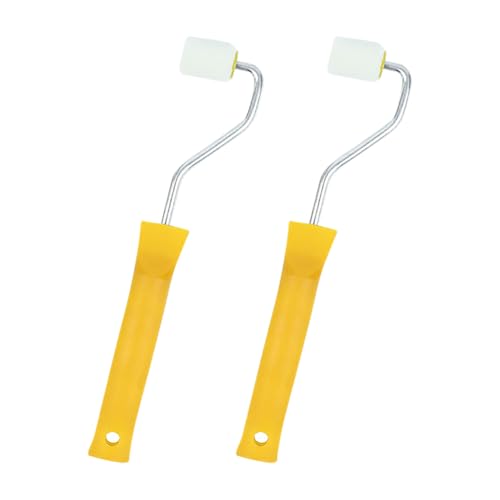 2 Pcs 1 Inch Small Foam Painting Roller Plastic Handle Paint Roller Trim Corner Edge Paint Brush House Furniture Painting Rollers