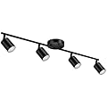 Black Track Lighting Fixture, Modern Kitchen Light Fixtures Ceiling, 4-Light Rotatable LED Track Lights, Semi Flush Wall Sconces Lighting for Dining Room/Hallway/Office(GU10 Socket, Bulb Not Included)