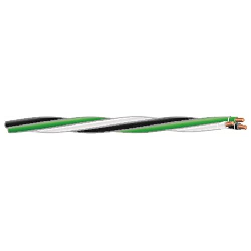 25' 12/3 black/white/green solid cu thhn tri-wire