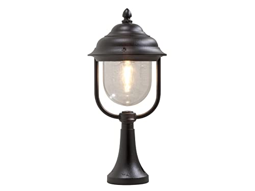 Landhaus LED Sockelleuchte, Laterne für außen Höhe 54cm, schwarz