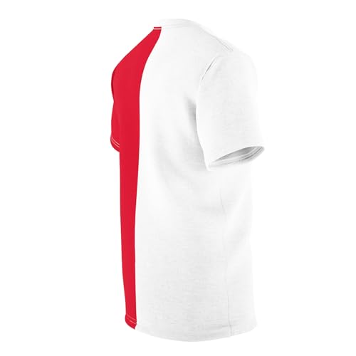 Half Red Half White Shirt4