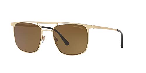 Giorgio Armani Sunglasses Gold Frame, Brown Classic Lenses, 53MM