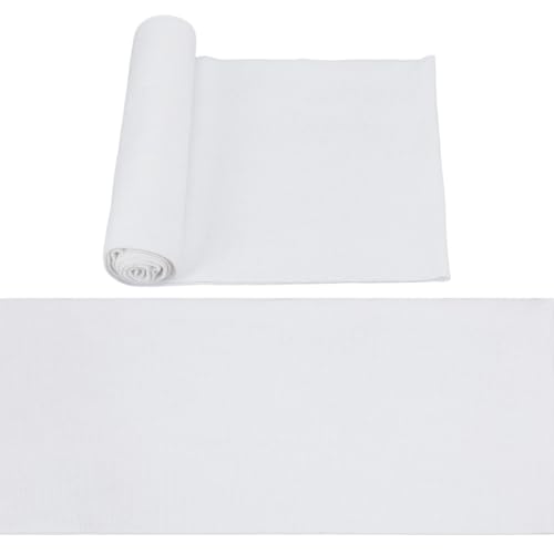 Tissu côtelé pour manches et tours de cou extensible blanc de 1,1 m