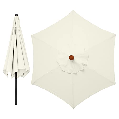 LMYDIDO 300cm Sonnenschirm Ersatzbezug 6 Streben Ersatz-Sonnenschirm Überdachung Ersatzabdeckung mit 6 Rippen Outdoor-Regenschirm Sonnenschutz (Cremeweiß) LMYDIDO 300cm Sonnenschirm Ersatzbezug 6 Streben Ersatz-Sonnenschirm Überdachung Ersatzabdeckung mit 6 Rippen Outdoor-Regenschirm Sonnenschutz (Cremeweiß)