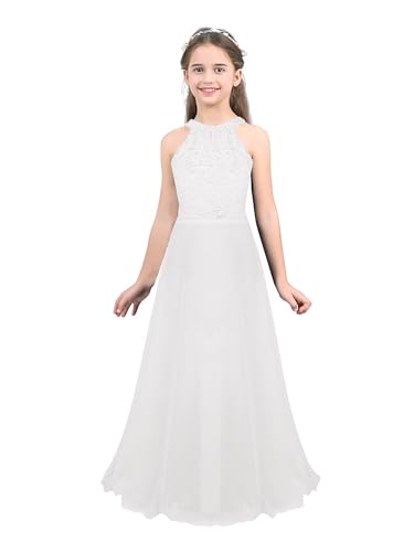 Agoky Mädchen Ärmellos Spitze Hochzeit Blumenmädchenkleider Kinderkleid...