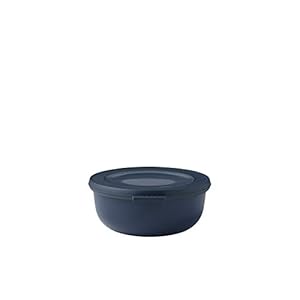 Mepal Cirqula ronde Nordic denim multifunctionele kom – 750 ml inhoud – met afneembaar deksel – onbreekbaar materiaal lekvrij – geschikt voor diepvries-vaatwasser, melamine, klein