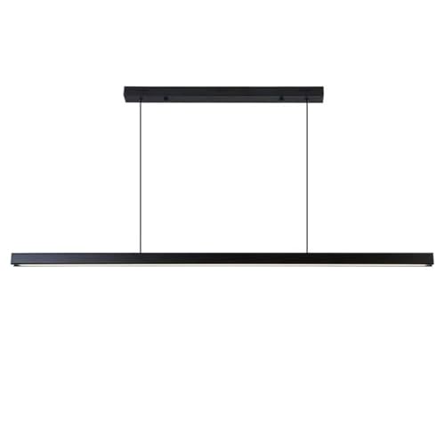 Plafonnier suspendu linéaire noir LED au design épuré pour salle à manger et bureau sur table