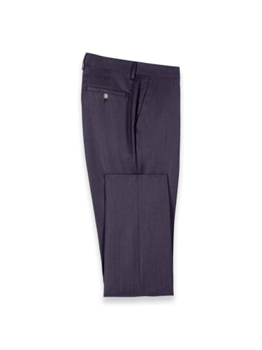 Paul Fredrick Men's Wool Flannel Solid Flat Front Pants