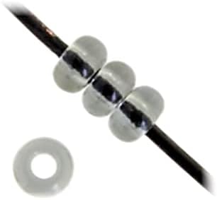 Czech Glass Seed Beads 13/0 (1.7mm Diameter) Transparent Grey Strung DIY Jewelry Making Beads - 500g Bulk Bag by Preciosa (Jablonex)