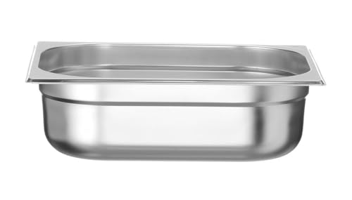 HENDI Gastronormbehälter, geeignet für Chafing Dishes, Bain-marie, Backöfen, Kühlschränken, Gefrierschränke, temperaturbeständig von -40° bis 250°C, 6,5L, GN 1/2, 325x265x(H) 100mm, Edelstahl