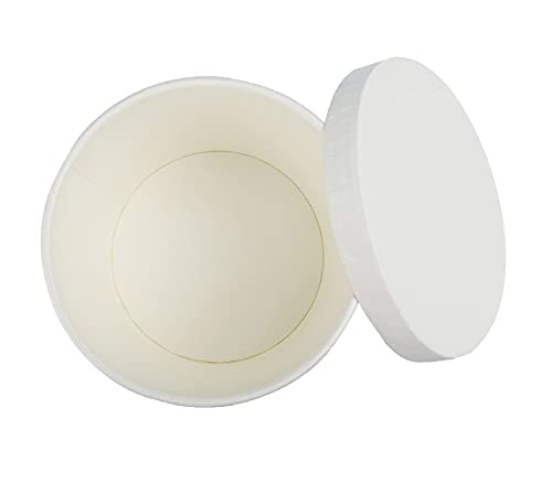 Image of [500 ml, 15 Count, White Disposable Bagasse Paper Container with Lid | Eco-Friendly Bowl /Tub for Picnic, Travel, Food Truck | Ideal for Both Hot & Cold Food