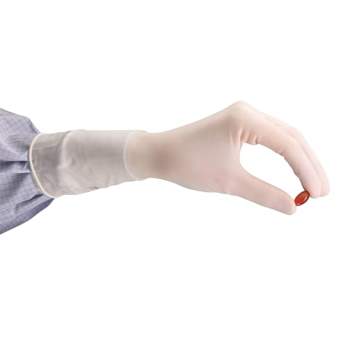 Ansell TouchNTuff 83-300 Polyisopren Handschuhe, Chemikalien- und Flüssigkeitsschutz, Weiß, Größe 7.5 (20 Paar)