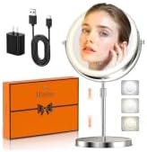 Professional 9" Lighted Makeup Mirror with Magnification 1X/20X 3600 Lux