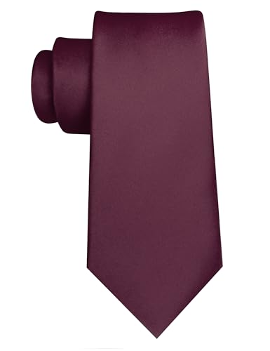 Image of JEMYGINS Solid Color Tie Mens Necktie for Business and Wedding