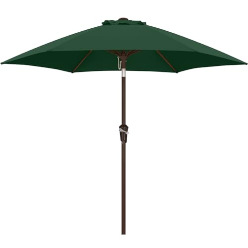 ABCCANOPY ガーデンパラソル 風に強い 遮阳伞 日除け ベランダ 庭傘 屋外用 大型 アウトドアパラソル 230cm/270cm 角度調整可能 撥水 UV加工 折りたたみ チルト機能付/クランク開閉（230cm/グリーン）の商品画像（Amazon）