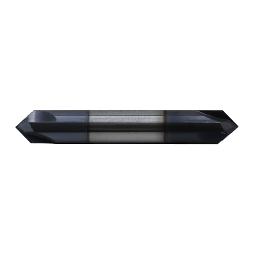 Image of 3 /8in Solid Carbide End Mill,Chamfer Mill-Double End,4 Flute, 90 Chamfer Angle,AlTiN Coated Bits Tool for Medium Hardness Steel, Brass, Iron