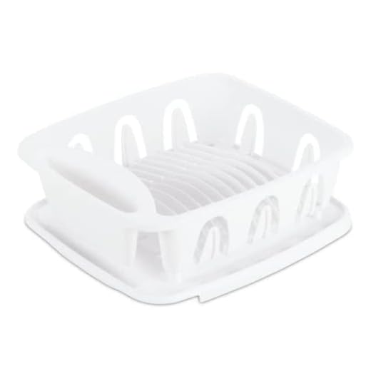 JOEY'Z Heavy Duty Sturdy Hard Plastic Sink Set with Dish Rack with Drainer & Drainboard,Easy to Clean with Snap Lock Tab Cup Holders for Home Kitchen Sink Organizers