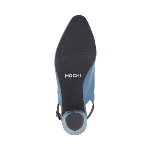 Image of Mochi Women Synthetic Leather Claasic Block Heel Backstrap Sandal