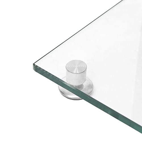 vidaXL スピーカースタンド 2点 シルバー 強化ガラス 柱3本デザイン, スピーカーマウント, モニター, フロアスピーカースタンド, スピーカースタンド, サウンドバースタンド, サラウンドスピーカー, ハイファイスピーカースタンド, スタンドマウントスピーカー, ホルダー