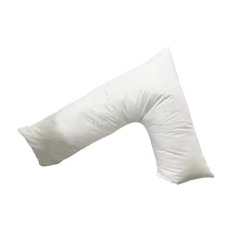 PILLOWS WITH A PURPOSE Jumbo L Shaped Pillow Support for Head, Neck and Shoulders - White Cover Included Cover