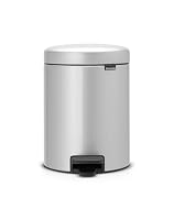 Brabantia 112904 Pedal Bin newICON 5L Waste Bin, Metallic Grey, 1 Piece
