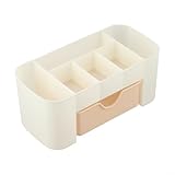 Scatola portagioie per cosmetici, contenitore in plastica a cassetto, 20 x 10 x 9 cm, leggero e resistente, organizer da scrivania per ufficio o toletta (rosa)