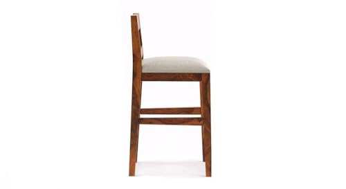 Image of Solid Sheesham Wood Bar Chair for Island Kitchen - Rosewood Natural Brown Finish with Elegant Design, Durable and Stylish Seating for Home Bars,Cafe and bar Restaurant Kitchen counters