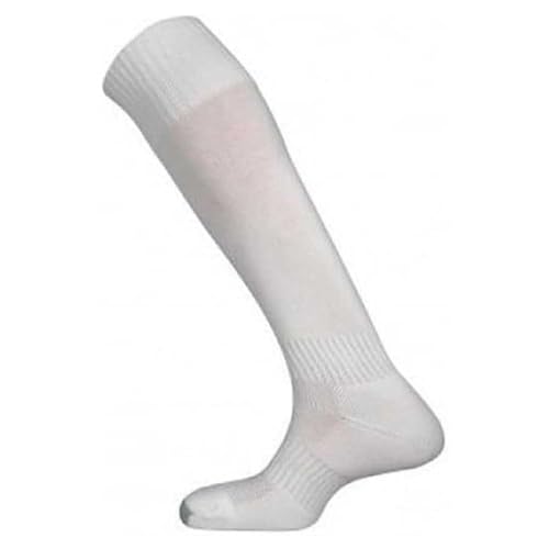 Mitre Junior Mercury Plain Football Sports Socks | Football Team Kit | Lightweight Long Sock | Breathable Sports Sock, White, Junior (3 UK - 6 UK)