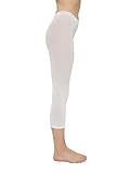 Kurze Leggings einfarbig, elastisch und bequem zum Ballett, Karneval, im Alltag und in der Freizeit. Die dreiviertel Leggings drückt nicht am Bauch; 3/4 Leggings für den Sommer und Frühling; Baumwollleggings kurz für Frauen, Mädchen und Teenager